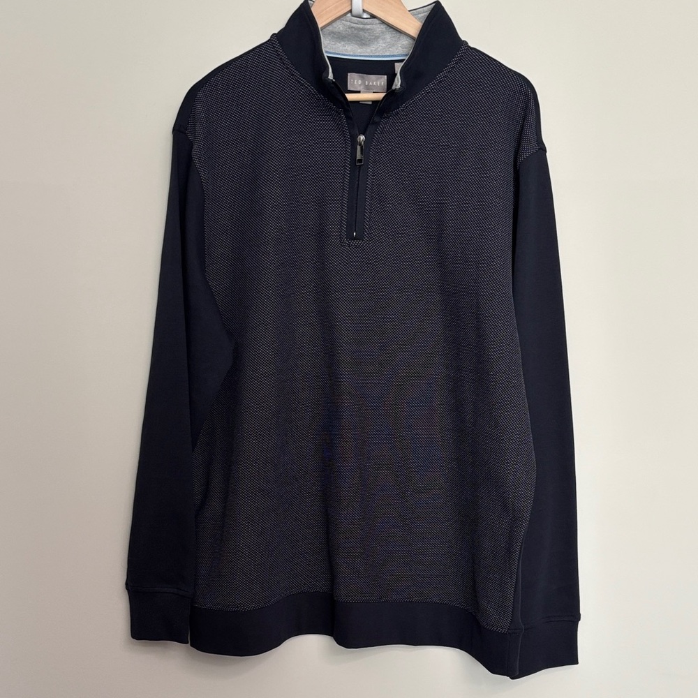 Ted Baker London Men's Cotton Black Zip-Up Sweater XL